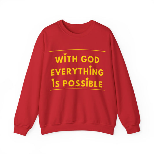 Unisex Heavy Blend™ Crewneck Sweatshirt- WITH GOD EVERYTHING IS POSSIBLE