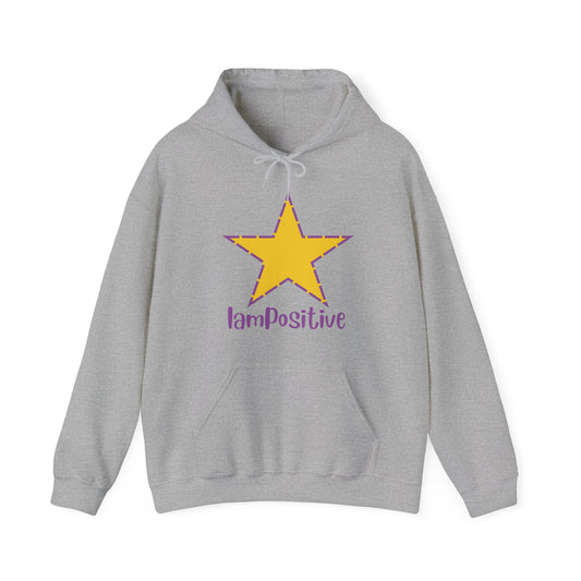 Unisex Heavy Blend™ Hooded Sweatshirt -IamPositive (PURPLE Letters)