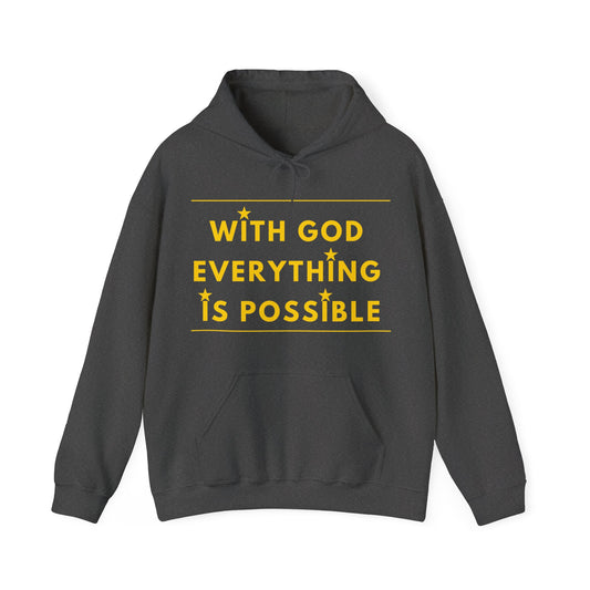 Unisex Heavy Blend™ Hooded Sweatshirt- WITH GOD EVERYTHING IS POSSIBLE